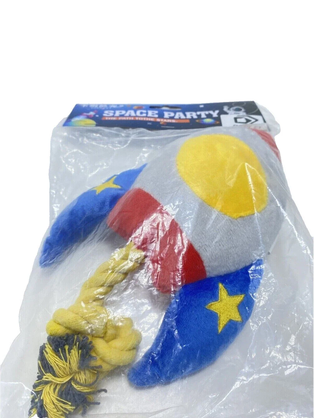 Dog Squeaky Toy Rocket Ship Plush Brand New Fun Pet Chew Toy